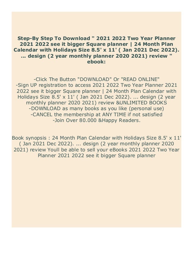 Free Pdf Online 2021 2022 Two Year Planner 2021 2022 See It Bigger S Time 2022 Year In Review