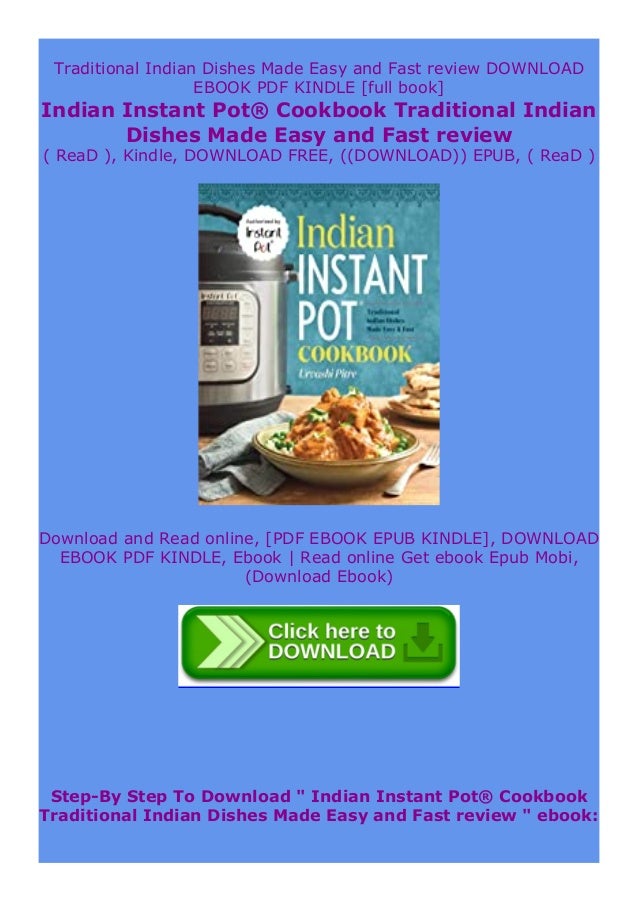 Free Pdf Online Indian Instant Pot Cookbook Traditional Indian Dish