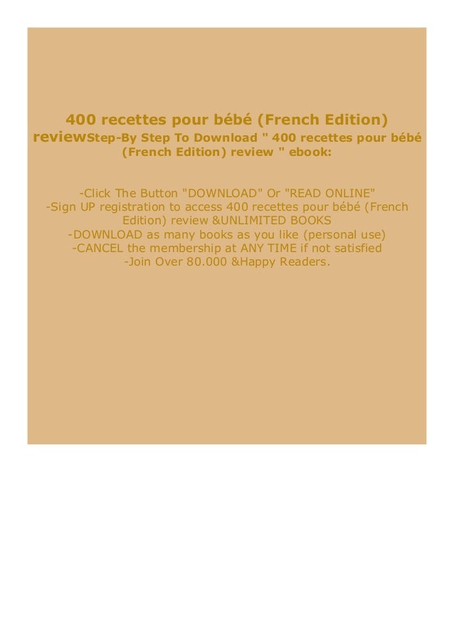 Download Pdf 400 Recettes Pour B B French Edition Review Full Pa