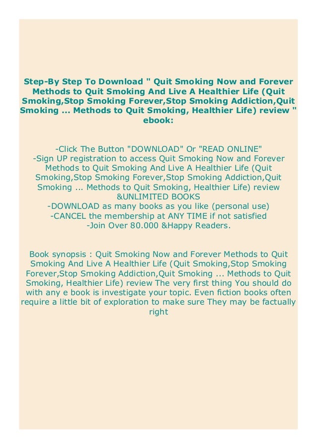 Download Quit Smoking Now And Forever Methods To Quit Smoking And Li