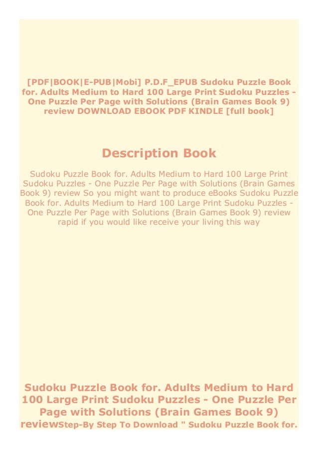 Full Populer Sudoku Puzzle Book For Adults Medium To Hard 100 Large Full Populer Sudoku Puzzle Book For Adults Medium To Hard 100 Large