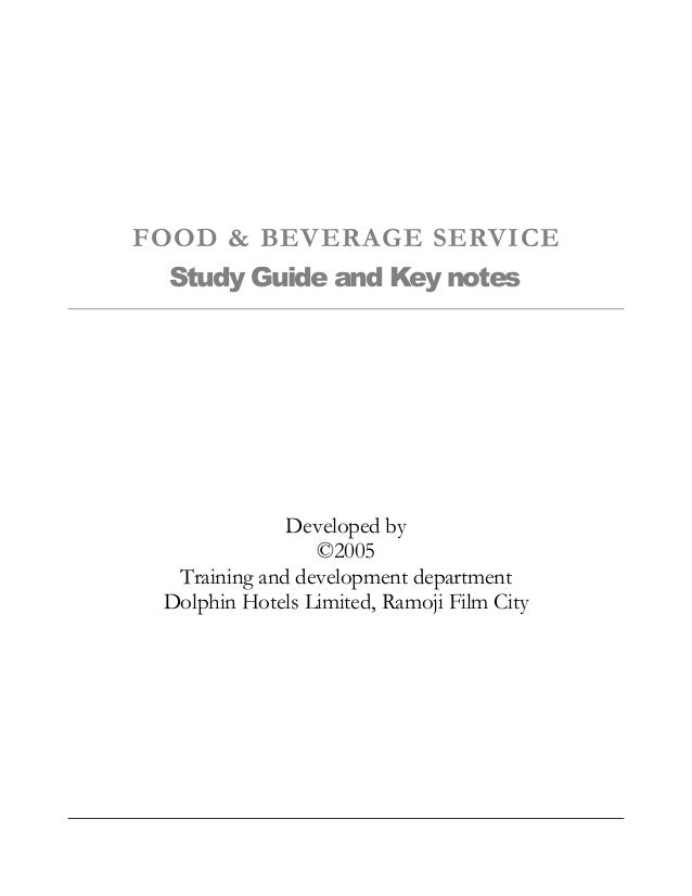 Manual For Food Beverage Service Manual For Food Beverage Service