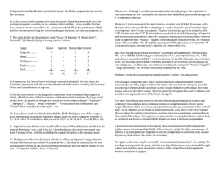 5. Upon refusalofthe Board to amend theiraward,she filed a complaint in the court of
first instance.
6. At the contestthe five judgeswere each furnisheda blankformwherein he give the
participantsgrades according to his estimate oftheirabilities,giving number1 to the
best,number2to the secondbest etc.,downto number8.Then the gradeswere added,
and the contestant receiving the lowest numbergot first prize,the next secondprize,etc.
7. The sums forthe first fourwinners were: Nosce 10; Imperial 10; Benevides 17,
General 17, the Board of judges having votedas follows:
Judge Nosce Imperial Buenavides General
Felipe Sr. ......... 3 1 2 4
Obias .............. 1 2 4 3
Rodriguez.......... 1 4 5 3
Prado .............. 3 2 1 3
Moll ............... 2 1 5 4
10 10 17 17
8. It appearing that NestorNosce andEmma Imperial had tied for the first place,the
Chairman, apparently with the consent ofthe board,broke the tie awarding first honorsto
Nosce and second honorsto Imperial.
9. Forthe convenience ofthe judgesthe typewritten forms contained blankspacesin
which,after the names ofthe rival orators andtheirrespectiveorations,the judge could
not jot down the gradeshe thought the contestantsdeservedaccording to "Originality",
"Timeliness","English","Stage Personality","Pronunciationand Enunciation"and
"Voice".From such data he made up his vote.
10. It was discovered laterthat theformfiled by Delfin Rodriguez,one ofthe Judges,
gave Imperial and General the following ratings underthe above headings; Imperial19-
15-15-18-14-14 Total94-Place 4th General 19-15-15 or 14-19-14-14 Total95-Place 3rd.
11. Imperial assertsthathertotalshould be 95instead of94 and therefore should rank3rd
place in Rodriguez'vote.And ifshe got 3from Rodriguez,hertotalvote should have
been 9 instead often,with the result that she copped first place in the speakingjoust.
12. Rodrigueztestified that he made a mistake in adding up Imperial's ratings; thatshe
should have beengivena totalof95, orplaced No.3, the same as General; that he was
not disposed to breakthe tie betweenherand Generaland insisted that he wanted to give
rank 3 to Imperial and rank3 also to General.
Discussion.Although it would seemanomalousforone judge to give the same rankto
two contestants,we will concedeforthe moment that Delfin Rodriguezcould have given
3 to Imperial to General.
Howeverif deductions are to be made fromhis recorded vote (Exhibit 3) one may infer
that afterthe contestand before submitting his vote he decidedto give Generalan edge
overImperial. How? Underthe caption "English" Generalwas given by himselfat first
"14",later increased to "15".Evidently because afterhe had added the ratingsofImperial
and (erroneously)reachedthe sumof94, he added the ratingsofGeneral(which were the
same as Imperial with 14 under"English")and (mistakenly)reached94also.So what did
he also? He raised the 14 to 15 and thus gave general95to place him overImperial's 94.
(Mistakingly again,because with 15General got 96 instead of95).
But to us the important thingis Rodriguez' vote during andimmediately afterthe affair.
His vote in Exhibit 3 definitely gave Generalplace No. 3 and Imperial place No.4. His
calculations recordedon Exhibit 3 were not material. In fact the Chairman did not bother
to fill out the blankspaces in his own form, and merely set down his conclusionsgiving
one to Imperial, 2 to Benavides etc.withoutspecifyingthe ratings for"Voice","English",
"Stage Personality"etc.In otherwordswhat countedwas the vote.
Probably forthe above reasonsthe board refusedto "correct"the allegederror.
The situation then is this:Days aftera contest hasbeen conductedand the winners
announced,one ofthe judgesconfesseshe made a mistake,that the ratings he gave the
secondplace winnershould have been suchas would entitle herto first place.The other
judges refuseto altertheirverdict.May the matterbe broughtto the court to obtain a new
award,reversing the decision ofthe board ofjudges?
For more than thirty yearsoratoricaltilts havebeen held periodically by schoolsand
colleges in these islands.Inter-collegiate oratoricalcompetitionsare ofmore recent
origin. Members ofthis court have taken part in themeitheras contestantsin theirschool
days1
,oras members ofthe board ofjudges afterwards.They knowsome (few)verdicts
did not reflect the audience'spreference andthat errorshavesometimes been ascribedto
the award of the judges.Yet no party everpresumedto invoke judicialintervention;forit
is unwritten lawin such conteststhatthe board'sdecision is finaland unappealable.
Like the ancient tournaments ofthe Sword,these tournamentsofthe Word apply the
highest tenets ofsportmanship:finally ofthe referee's verdict.No alibis,no murmurs of
protest.The participantsare supposed to join the competitionto contribute to its success
by striving theirutmost:the prizes are secondary.
No rights to the prizes may be asserted by thecontestants,becausetheir's was merely the
privilege to compete forthe prize, and that privilege did not ripen into a demandable right
unless anduntilthey were proclaimed winners ofthe competitionby the appointed
arbiters orreferees orjudges.
 