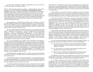 The law which established the GSIS, Commonwealth Act No. 186 (“CA No.
186”),[26]
went further by providing as follows:
SEC. 23. Exemptionsfromlegal processand liens.– No policy oflife insurance issued
underthis Act,orthe proceedsthereof, except those correspondingto the annual
premium thereon in excess offive hundredpesosperannum,when paid to any member
thereunder,shallbe liable to attachment,garnishment,orotherprocess,orto be seized,
taken,appropriated,orapplied by any legalorequitable processoroperation oflawto
pay any debt orliability of such member,or his beneficiary,orany otherperson who may
have a right thereunder,eitherbefore orafterpayment;norshallthe proceeds thereof,
when not made payable to a named beneficiary,constitute a part ofthe estate ofthe
member for payment ofhis debt.
PresidentialDecree No.1146,[27]
which amended CA No. 186, likewise contained a
provision exempting benefits from attachment, garnishment, levy or other processes.
However,the exemption was expressly made inapplicable to “obligations of the member
to the System, or to the employer, or when the benefits granted are assigned by the
member with the authority of the System.”[28]
The latest GSIS enactment, RA 8291,[29]
provides for a more detailed and wider
range of exemptions under Section 39. Aside from exempting benefits from judicial
processes, it likewise unconditionally exempts benefits from quasi-judicial and
administrative processes, including COA disallowances, as well as all financial
obligations of the member. The latter includes any pecuniary accountability of the
member which arose out ofthe exercise orperformance ofhis official functionsorduties
or incurred relative to his position or work. The only exception to such pecuniary
accountability is when the same is in favor of the GSIS.
Thus,“monetaryliability in favorof GSIS” refers to indebtedness ofthe member to
the Systemotherthanthose which fallunderthe categories ofpecuniary accountabilities
exempted under the law. Such liability may include unpaid social insurance premiums
and balanceson loansobtained by theretiree fromthe System, which do not arise in the
performance ofhis duties and are not incurredrelative to his work.The generalpolicy,as
reflected in our retirement laws and jurisprudence, is to exempt benefits fromall legal
processes or liens, but not from outstanding obligations of the member to the
System. This is to ensure maintenance ofthe GSIS’ fund reserves in order to guarantee
fulfillment of all its obligations under RA 8291.
Notwithstanding the foregoing, however, we find it necessary to nonetheless
differentiate between those benefits which were properly disallowed by the COA and
those which were not.
Anent the benefitswhich were improperly disallowed,the same rightfully belongto
respondentswithout qualification. As for benefits which were justifiably disallowed by
the COA, the same were erroneously granted to and received by respondents who now
have the obligation to return the same to the System.
It cannot be denied that respondentswere recipients of benefits that were properly
disallowed by the COA. These COA disallowanceswould otherwise have been deducted
from theirsalaries,were it not forthe fact that respondents retired before such deductions
could be effected. The GSIS can no longerrecoverthese amountsby any administrative
means due to the specific exemption of retirement benefits from COA disallowances.
Respondentsresultantly retained benefits to which they were not legally entitled which,
in turn,gave rise to an obligation on theirpart to return the amounts under the principle
of solutio indebiti.
Under Article 2154 of the Civil Code,[30]
if something is received and unduly
delivered through mistake when there is no right to demandit,the obligation to return the
thing arises. Payment by reason of mistake in the construction or application of a
doubtfulordifficult question of law also comes within the scope of solutio indebiti.[31]
In the instant case, the confusion about the increase and payment of benefits to
GSIS employees and executives, as well as its subsequent disallowance by the COA,
arose on accountofthe applicationofRA 6758 or the Salary Standardization Lawand its
implementing rules, CCC No. 10. The complexity in the application of these laws is
manifested by the several cases that have reached the Court since its passage in
1989.[32]
The application of RA 6758 was made even more difficult when its
implementing rules were nullified for non-publication.[33]
Consequently, the delivery of
benefits to respondents under an erroneous interpretation of RA 6758 gave rise to an
actionable obligation for themto return the same.
While the GSIS cannot directly proceed against respondents’ retirement benefits, it
can nonethelessseekrestorationofthe amounts bymeans ofa proper court action for its
recovery. Respondentsthemselvessubmit that this should be the case,[34]
although any
judgment rendered therein cannot be enforced against retirement benefits due to the
exemption provided in Section 39of RA 8291. However,there is no prohibition against
enforcing a final monetary judgment against respondents’ other assets and
properties. This is only fair and consistent with basic principles of due process.
As such, a proper accounting of the amounts due and refundable is in order. In
rendering such accounting, the parties must observe the following guidelines:
(1) All deductionsfromrespondents’retirement benefitsshould be refunded
except those amounts which may properly be defined as “monetary
liability to the GSIS”;
(2) Any other amount to be deducted from retirement benefits must be
agreed upon by and between the parties; and
(3) Refusalon the part ofrespondentsto returndisallowedbenefits shallgive
rise to a right of action in favor of GSIS before the courts of law.
Conformably,any fees due to Atty. Sundiamfor his professional services may be
charged against respondents’ retirement benefits. The arrangement, however, must be
covered by a proper agreement between himand his clients under (2) above.
As to whether respondents are entitled to dividends on the provident fund
contributions, the same is not within the issues raised before the Court. The second
petition refers only to the legality of the deductions made by GSIS fromrespondents’
retirement benefits. There are factualmatters thatneed to be threshed out in determining
respondents’ right to the payment of dividends, in view of the GSIS’ assertion that the
management contributionswere not actually remitted to the fund. Thus, the payment of
 