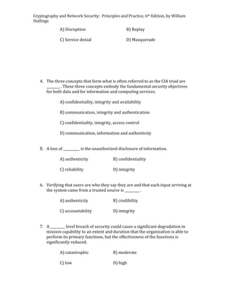 Comprehensive Test Bank for Cryptography and Network Security ...