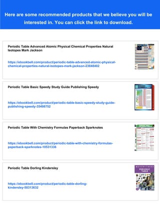 Periodic Table Advanced Speedy Study Guide 2nd Edition Publishing | PDF