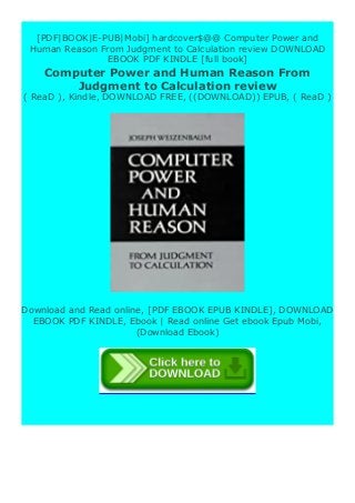 Free Pdf Online Computer Power And Human Reason From Judgment To Ca