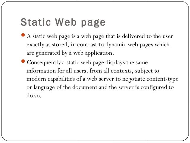 static web page