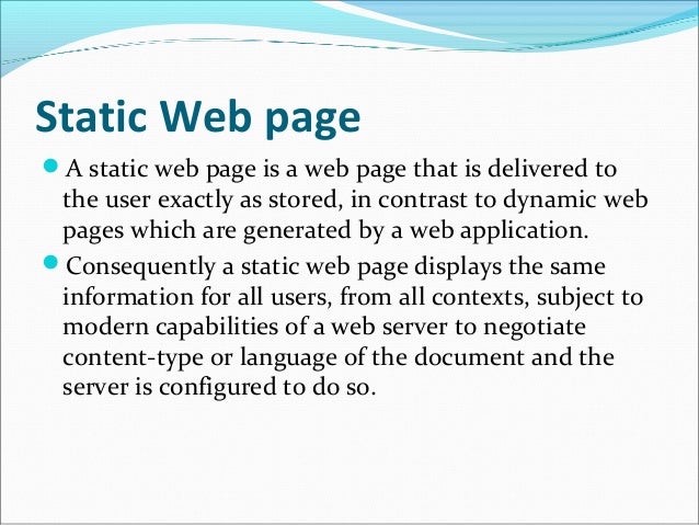 static web page