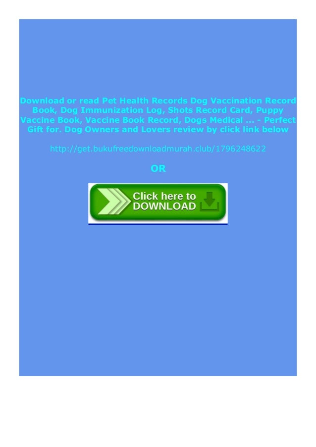 Full Book Pet Health Records Dog Vaccination Record Book Dog Immun