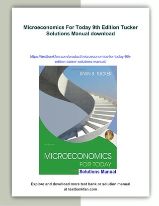 Microeconomics For Today 9th Edition Tucker Solutions Manual | PDF