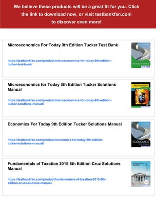 Microeconomics For Today 9th Edition Tucker Solutions Manual | PDF