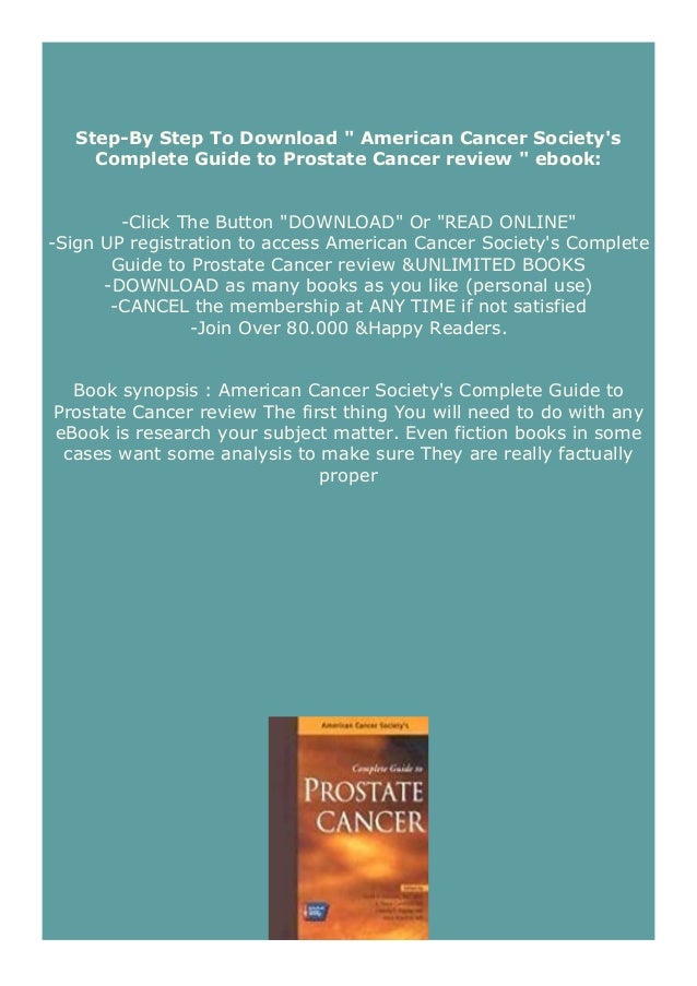 Pdf Download American Cancer Society S Complete Guide To Prostate Ca