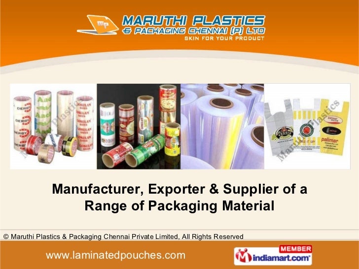 Maruthi Plastics and Packaging Chennai Private Limited Tamil Nadu india