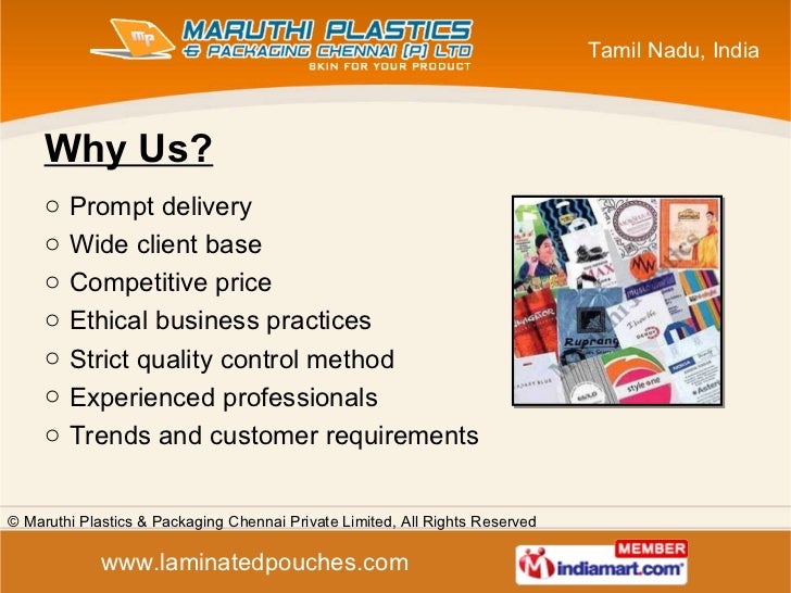 Maruthi Plastics and Packaging Chennai Private Limited Tamil Nadu india