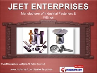 Manufacturer of Industrial Fasteners &
               Fittings
 