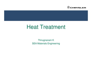 Heat Treatment
Thirugnanam K
SEA Materials Engineering
 