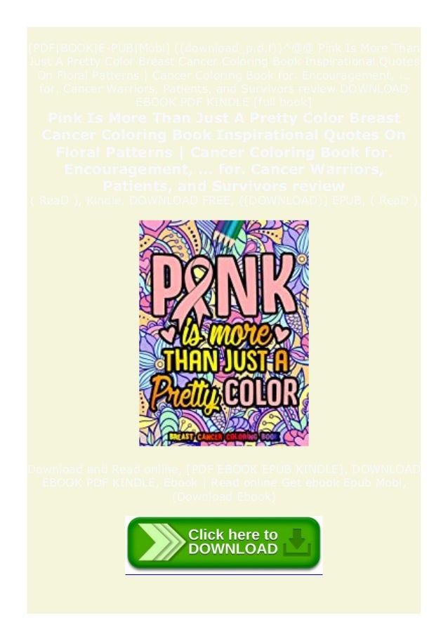 Free Ebook Pink Is More Than Just A Pretty Color Breast Cancer Color