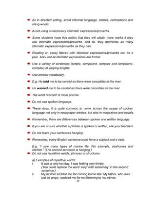 Guidelines On Writing English Essays SPM | PDF