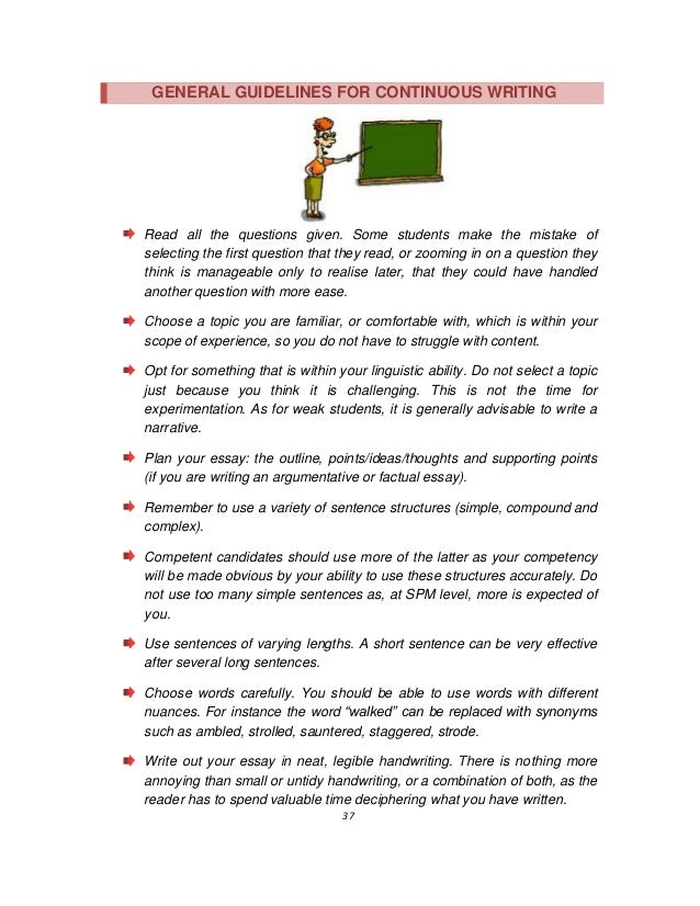 guidelines for writing essay test