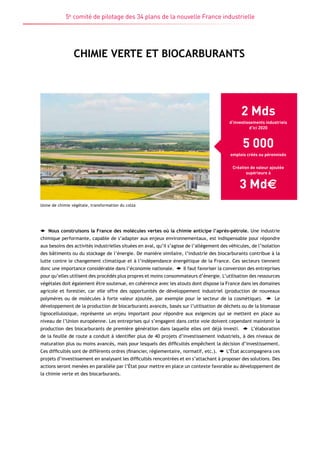 6e Rapport d'Etape 34 plans nouvelle France industrielle