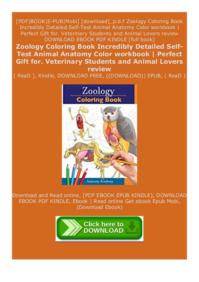 Download Free Ebook Zoology Coloring Book Incredibly Detailed Self Test Anima