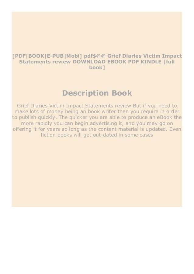 Pdf Grief Diaries Victim Impact Statements Review Read Online Pdf Grief Diaries Victim Impact Statements Review Read Online