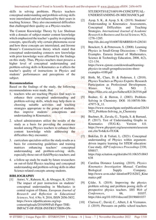 Levels of Conceptual Understanding and Problem Solving Skills of ...