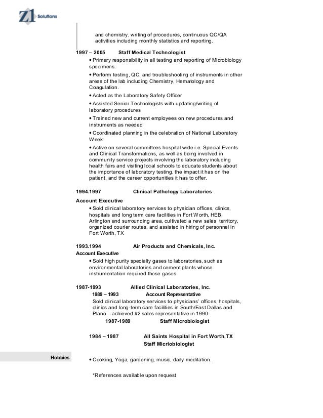 medical technician resumes