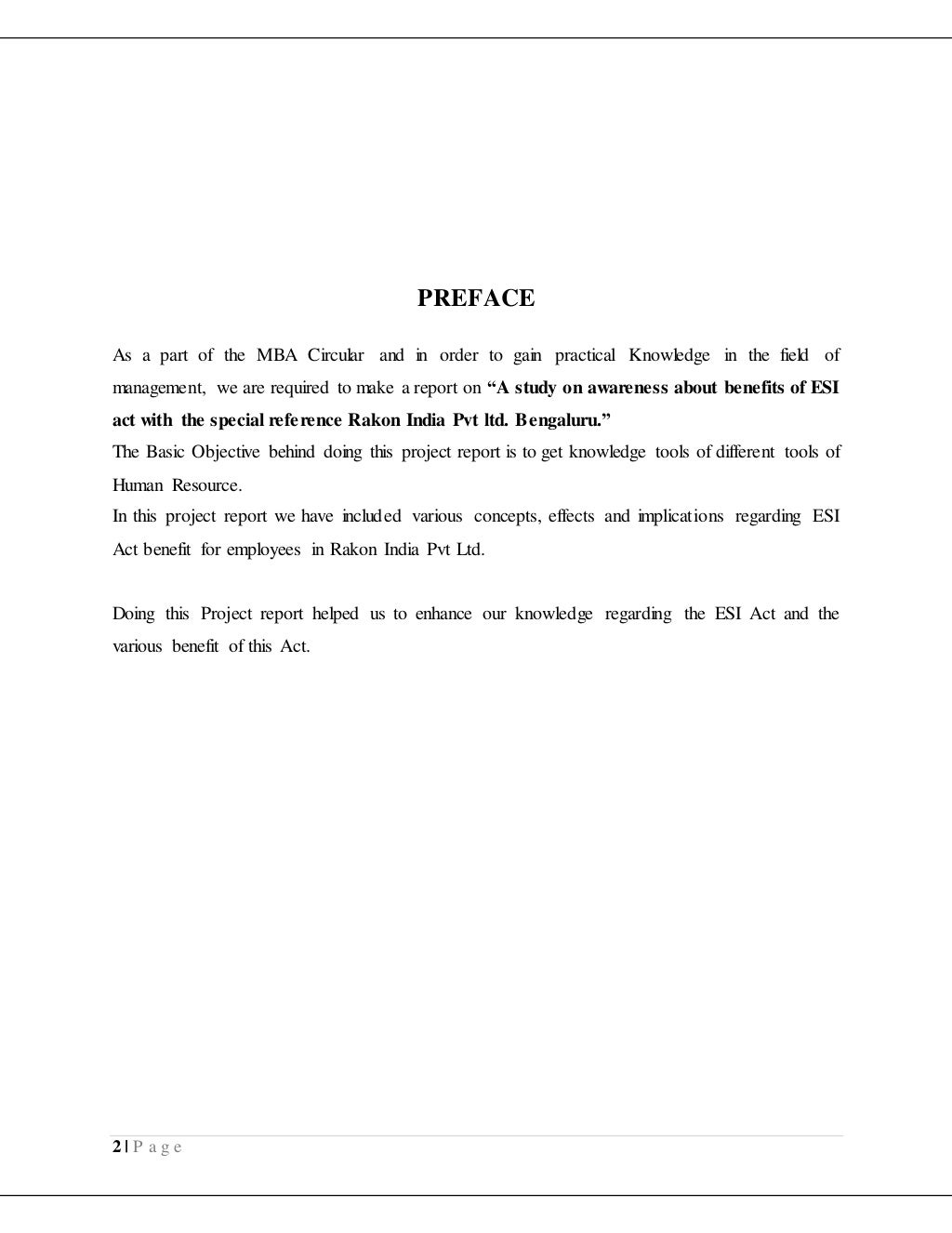 A Study On Awareness About The Benefit Of ESI Act With The Special Re 