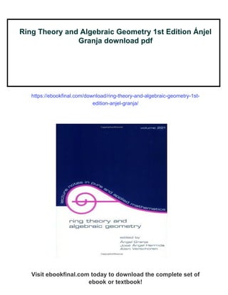 Ring Theory and Algebraic Geometry 1st Edition Ánjel Granja | PDF