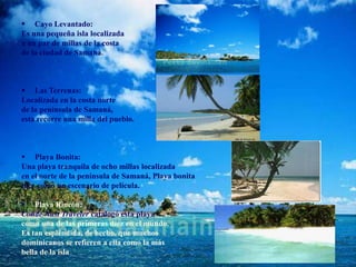  Punta Cana: La playa Punta Cana es frecuentemente
mencionada como la costa de los cocos debido a sus
cientos de oscilant...