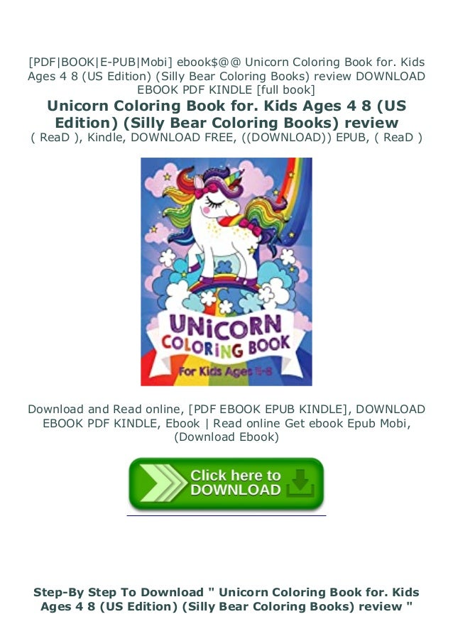 Free Unicorn Coloring Book For Kids Ages 4 8 Us Edition Silly Be