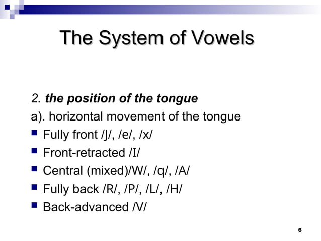 The Classification Of Speech Sounds Of English Ppt
