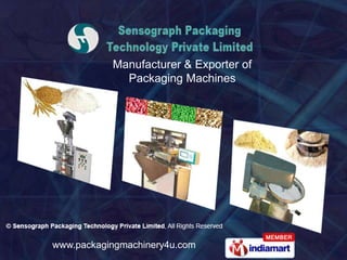 Manufacturer & Exporter of
             Packaging Machines




www.packagingmachinery4u.com
 