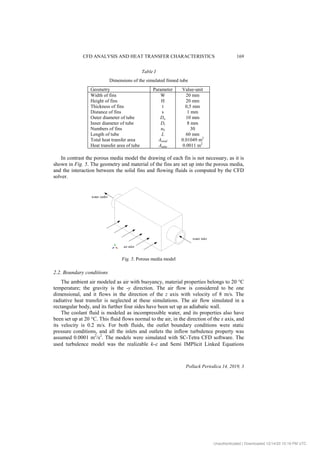 CFD ANALYSIS AND HEAT TRANSFER CHARACTERISTICS OF FINNED TUBE HEAT ...
