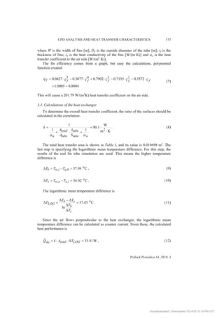 CFD ANALYSIS AND HEAT TRANSFER CHARACTERISTICS OF FINNED TUBE HEAT ...