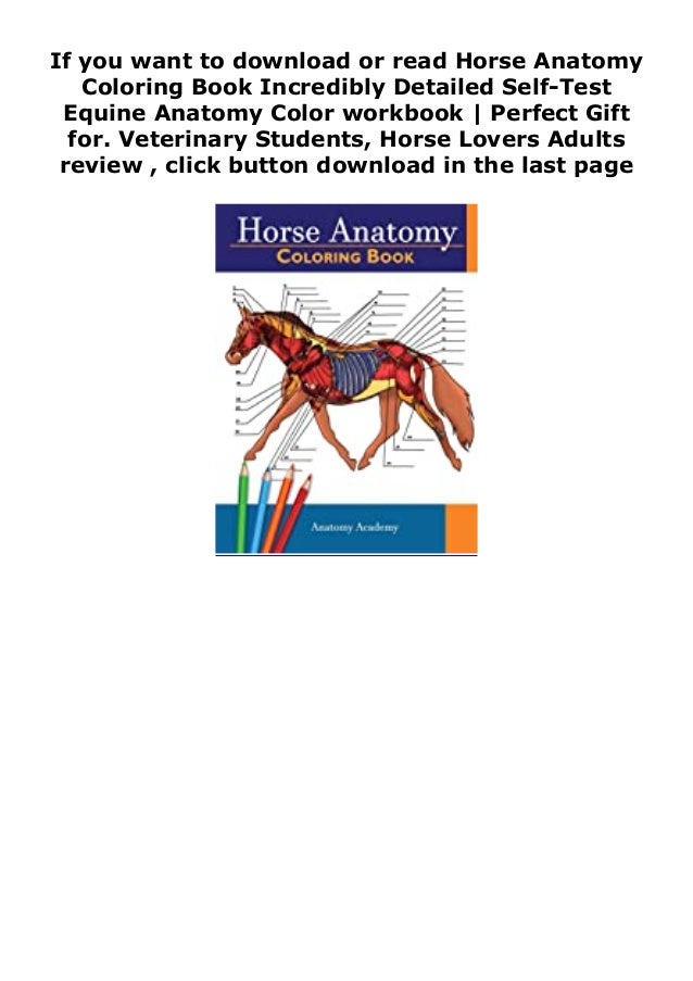 Download Book Online Horse Anatomy Coloring Book Incredibly Detailed Self Te