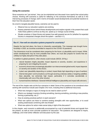 Educational Research and Innovation Back to the Future of Education FOUR OECD SCENARIOS FOR SCHOOLING
