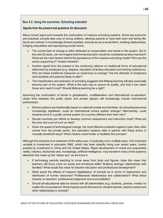 Educational Research and Innovation Back to the Future of Education FOUR OECD SCENARIOS FOR SCHOOLING