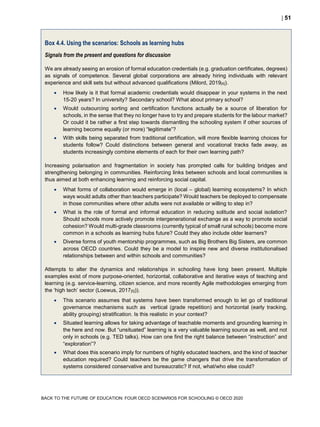 Educational Research and Innovation Back to the Future of Education FOUR OECD SCENARIOS FOR SCHOOLING