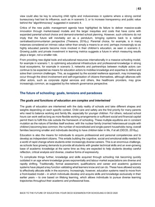 Educational Research and Innovation Back to the Future of Education FOUR OECD SCENARIOS FOR SCHOOLING