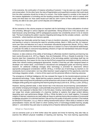 Educational Research and Innovation Back to the Future of Education FOUR OECD SCENARIOS FOR SCHOOLING