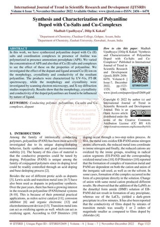 Synthesis and Characterization of Polyaniline Doped with Cu Salts and ...
