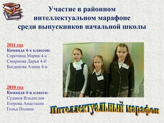 Чистиков Илья в городском туре - 2010  занял призовые места в составе команды Калининского района в номинациях «Самая лучшая команда» - 3 место,  «Самый лучший проект» - 2 место. Призёр городского тура Чистиков ИльяУчитель Жанна Анатольевна Ховрычева