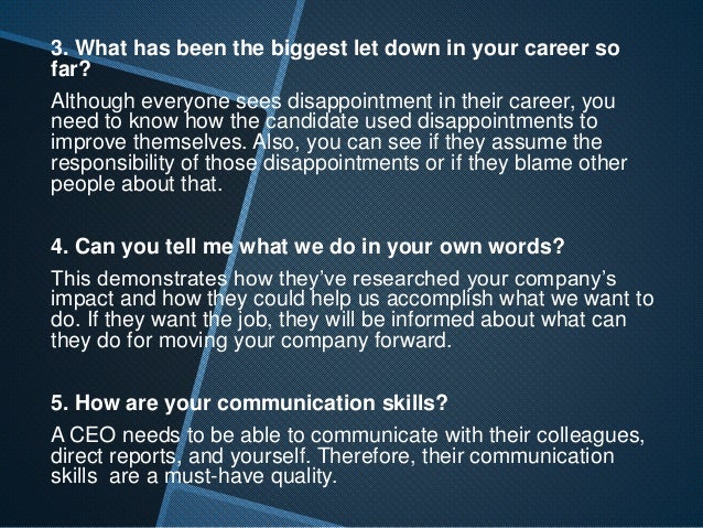 10 “must” questions you should ask when interviewing for a CEO job