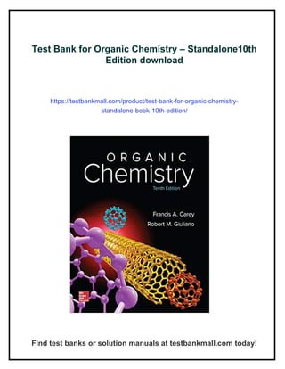 Test Bank for Organic Chemistry – Standalone10th Edition | PDF