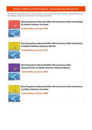 Comprehensive Guide to Microsoft Office 365 and Access 2016 ...