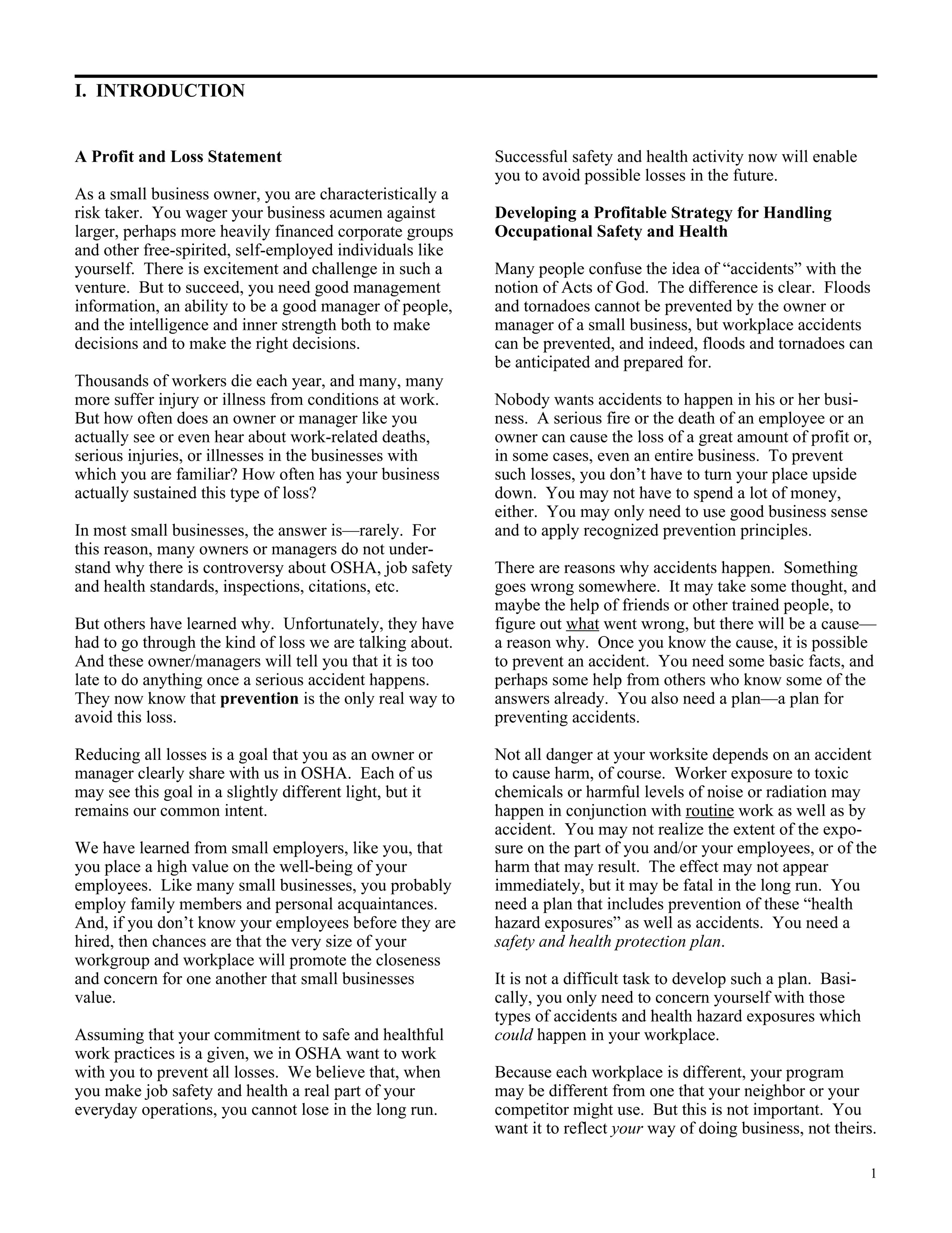 Osha for small business pdf