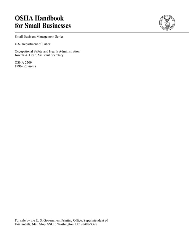 Osha for small business pdf